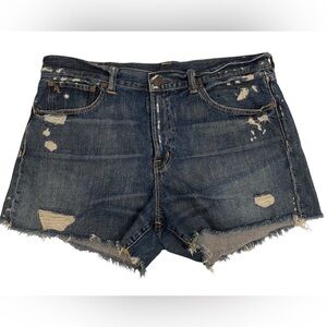 Polo Ralph Lauren Crosby Distressed Denim Shorts 31 NWOT
